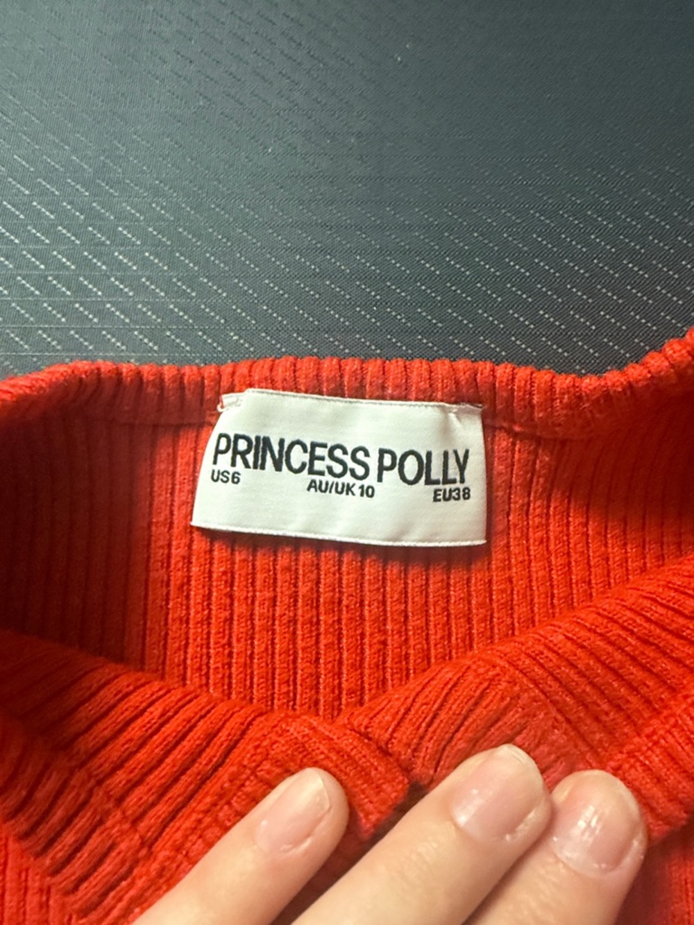 Princess Polly Red Ribbed Button-Up Cardigan - Picture 3 of 4